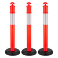 Traffic Delineator Posts 3 Pack 1140mm Reflective Red Safety Cones