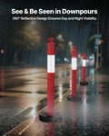 Traffic Delineator Posts 3 Pack 1140mm Reflective Red Safety Cones