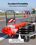 Traffic Delineator Posts 3 Pack 1140mm Reflective Red Safety Cones