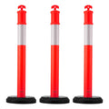 Traffic Delineator Posts 3 Pack 1140mm Reflective Red Safety Cones