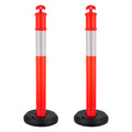 2x 1140mm Traffic Cones Reflective Delineator Posts Fillable Base