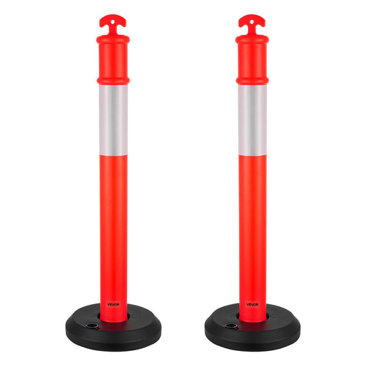 2x 1140mm Traffic Cones Reflective Delineator Posts Fillable Base