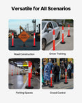 2x 1140mm Traffic Cones Reflective Delineator Posts Fillable Base