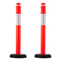 2x 1140mm Traffic Cones Reflective Delineator Posts Fillable Base