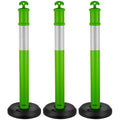 Traffic Safety Cones 3 Pack 1140mm Reflective Fillable Base Green