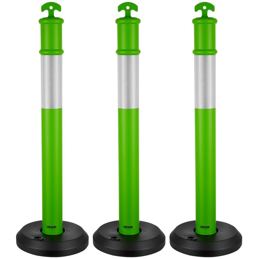 Traffic Safety Cones 3 Pack 1140mm Reflective Fillable Base Green
