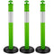 Traffic Safety Cones 3 Pack 1140mm Reflective Fillable Base Green