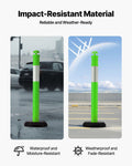 Traffic Safety Cones 3 Pack 1140mm Reflective Fillable Base Green