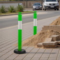 Traffic Safety Cones 3 Pack 1140mm Reflective Fillable Base Green
