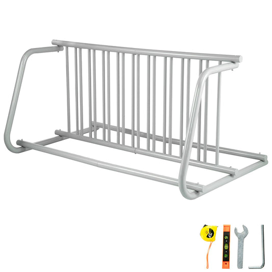10 Bike Floor Rack Stand 59" All-Steel Garage Storage Dual-Side