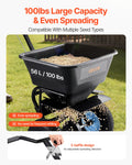 Lawn Spreader 100LBS Walk-Behind Push Fertilizer Spreader 9.8ft Width