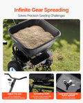 Lawn Spreader 100LBS Walk-Behind Push Fertilizer Spreader 9.8ft Width