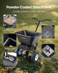 Lawn Spreader 100LBS Walk-Behind Push Fertilizer Spreader 9.8ft Width