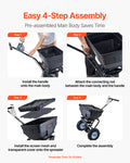 Lawn Spreader 100LBS Walk-Behind Push Fertilizer Spreader 9.8ft Width