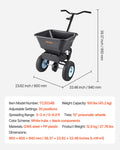 Lawn Spreader 100LBS Walk-Behind Push Fertilizer Spreader 9.8ft Width