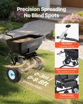 Tow Behind Broadcast Spreader 130L Capacity 9.8ft Width Salt