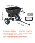 Tow Behind Broadcast Spreader 130L Capacity 9.8ft Width Salt