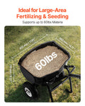 Broadcast Spreader 60L Walk Behind Push Seed Fertilizer Garden Lawn