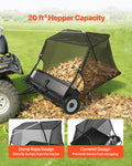 Tow Behind Lawn Sweeper 122cm 26cu.ft Leaf Grass Collector