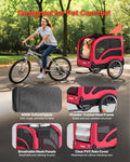 VEVOR Dog Bike Trailer 45kg Pet Cart Bicycle Carrier Foldable Reflector