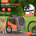Dog Bike Trailer 30kg Pet Cart Bicycle Carrier Folding Orange