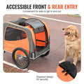 Dog Bike Trailer 30kg Pet Cart Bicycle Carrier Folding Orange
