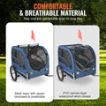 Dog Bike Trailer, Supports up to 45 kg, Pet Cart Bicycle Carrier, Easy Folding Frame with Quick Release Wheels, Universal Bicycle Coupler, Reflectors, Flag, Collapsible to Store, Blue/Black