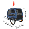 Dog Bike Trailer, Supports up to 45 kg, Pet Cart Bicycle Carrier, Easy Folding Frame with Quick Release Wheels, Universal Bicycle Coupler, Reflectors, Flag, Collapsible to Store, Blue/Black