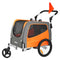 Dog Bike Trailer 30kg 2-in-1 Pet Stroller Cart Folding Orange