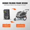 Dog Bike Trailer 40kg 2-in-1 Pet Stroller Cart Quick Release