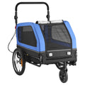 Dog Bike Trailer, Supports up to 40 kg, 2-in-1 Pet Stroller Cart Bicycle Carrier for Small & Large Dogs, Easy Folding Frame with Quick Release Wheel, Universal Bicycle Coupler, Internal Leash