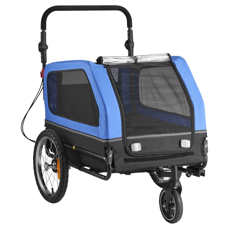 Dog Bike Trailer, Supports up to 40 kg, 2-in-1 Pet Stroller Cart Bicycle Carrier for Small & Large Dogs, Easy Folding Frame with Quick Release Wheel, Universal Bicycle Coupler, Internal Leash