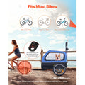 Dog Bike Trailer, Supports up to 40 kg, 2-in-1 Pet Stroller Cart Bicycle Carrier for Small & Large Dogs, Easy Folding Frame with Quick Release Wheel, Universal Bicycle Coupler, Internal Leash