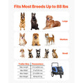 Dog Bike Trailer, Supports up to 40 kg, 2-in-1 Pet Stroller Cart Bicycle Carrier for Small & Large Dogs, Easy Folding Frame with Quick Release Wheel, Universal Bicycle Coupler, Internal Leash