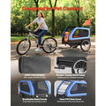 Dog Bike Trailer, Supports up to 40 kg, 2-in-1 Pet Stroller Cart Bicycle Carrier for Small & Large Dogs, Easy Folding Frame with Quick Release Wheel, Universal Bicycle Coupler, Internal Leash