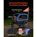 Dog Bike Trailer, Supports up to 40 kg, 2-in-1 Pet Stroller Cart Bicycle Carrier for Small & Large Dogs, Easy Folding Frame with Quick Release Wheel, Universal Bicycle Coupler, Internal Leash