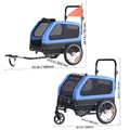 Dog Bike Trailer, Supports up to 40 kg, 2-in-1 Pet Stroller Cart Bicycle Carrier for Small & Large Dogs, Easy Folding Frame with Quick Release Wheel, Universal Bicycle Coupler, Internal Leash