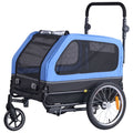 Dog Bike Trailer, Supports up to 40 kg, 2-in-1 Pet Stroller Cart Bicycle Carrier for Small & Large Dogs, Easy Folding Frame with Quick Release Wheel, Universal Bicycle Coupler, Internal Leash