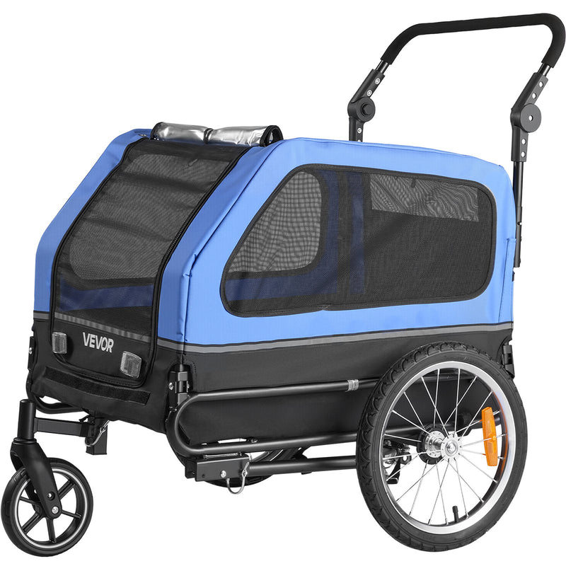 VEVOR Dog Bike Trailer 40kg 2-in-1 Pet Stroller Cart Bicycle Carrier