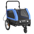 VEVOR Dog Bike Trailer 40kg 2-in-1 Pet Stroller Cart Bicycle Carrier