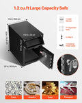 1.2 Cu Ft Drop Safe Digital Keypad 2 Tier Cash Depository Box Black
