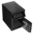 1.2 Cu Ft Drop Safe Digital Keypad 2 Tier Cash Depository Box Black