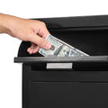 1.2 Cubic Feet Drop Safe, Large Capacity Front Drop Slot Safe Box with Digital Keypad, Heavy Duty 2 Tiers Cash Depository Box with Spare Keys for Cash, Bank Slip, Jewelry, Document, Bill, Black