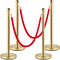 Velvet Rope Stanchion 4 Pack 1.5m Red Gold Stainless Steel