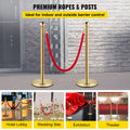 Velvet Rope Stanchion 4 Pack 1.5m Red Gold Stainless Steel