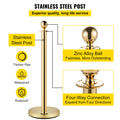 Velvet Rope Stanchion 4 Pack 1.5m Red Gold Stainless Steel