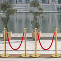 Velvet Rope Stanchion 4 Pack 1.5m Red Gold Stainless Steel
