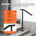 Handrail 1-3 Step Steel Railing 150kg Capacity Screw Kit