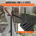 Handrail 1-3 Step Steel Railing 150kg Capacity Screw Kit