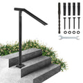 Handrail 1-3 Step Steel Railing 150kg Capacity Screw Kit